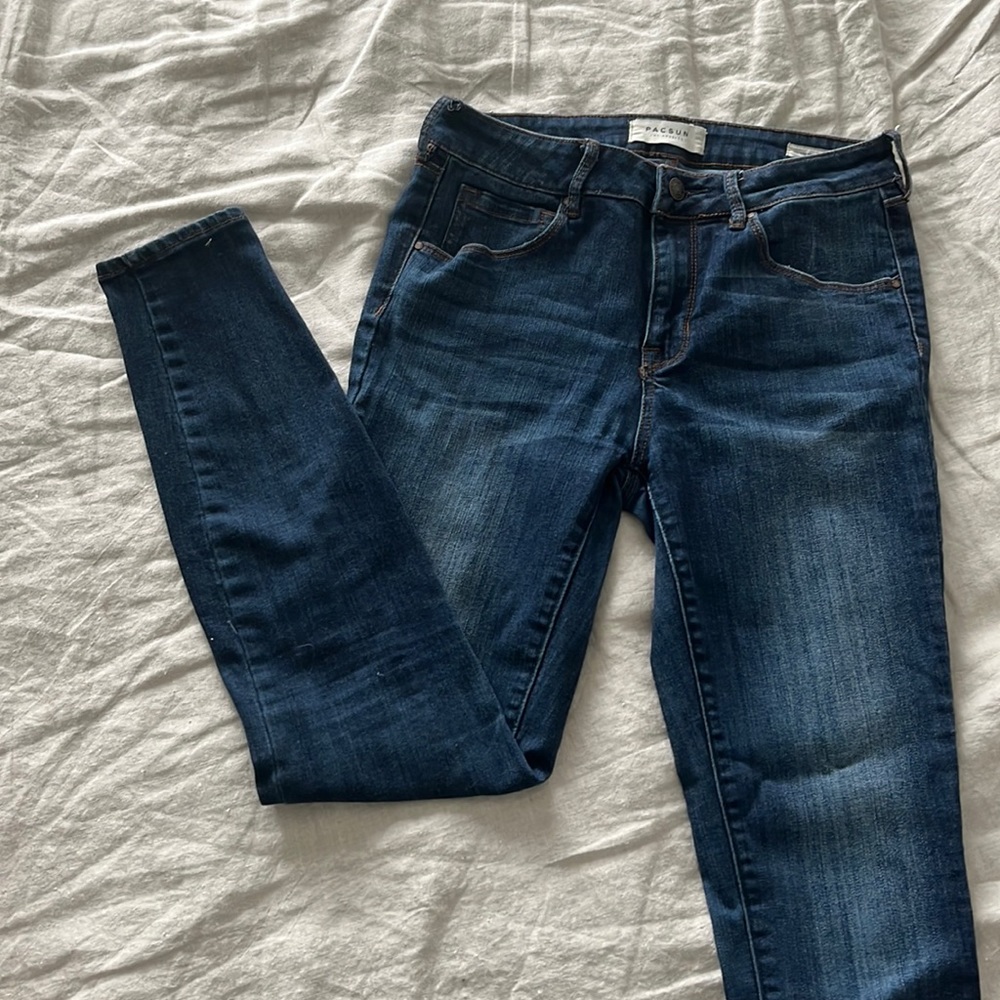 Pacsun mid-rise skinniest dark wash jeans